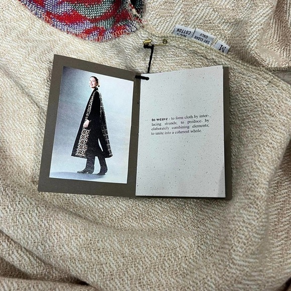 Deborah Hughes Handwoven Artisan Knit Sweater Cotton Open Cardigan New Size M - Picture 10 of 15